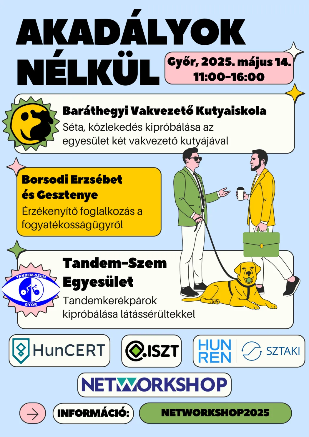 Akadályok nélkül program plakátja. A szövegfelolvasóval kompatibilis plakát letölthető.