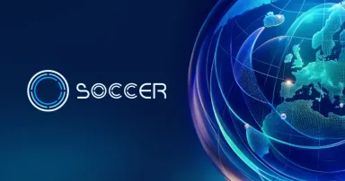 SOCCER logó mellette földgömb