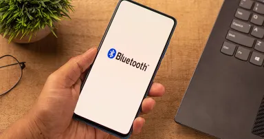 Bluetooth logo on phone screen