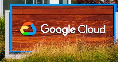 Google Cloud sign is displayed at Google campus in Silicon Valley - Sunnyvale, California, USA - November, 2019