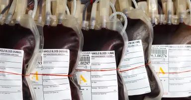 Human blood in blood donation