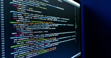 Coding background, Application development and code programming. Technology business computers concept