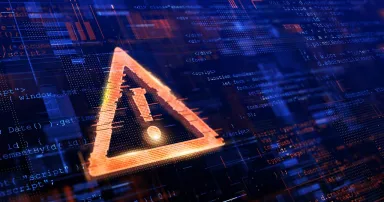 Computer Hacked, System Error, Virus, Cyber attack, Malware Concept. Danger Symbol. 3d rendering.