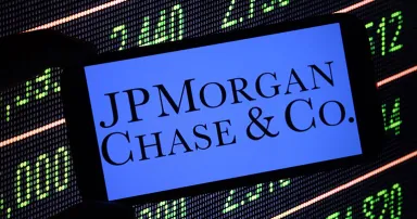 JPMorgan Chase company logo displayed on mobile phone