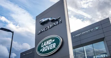 aguar Land Rover car showroom in Acton, west London- a British multinational automotive company.