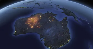 Earth at night Australia