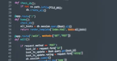 Python programming code is seen on a computer screen.
