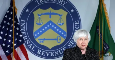 <p>U.S. Secretary of the Treasury Janet Yellen delivers remarks regarding the Internal Revenue Service during an event on Aug. 2, 2023, in McLean, Va. A new Government Accountability Office investigation found trainings around cybersecurity have been completed by more than 97% of full-time staff at the agency, but training rates for contractors range from 66% to 74%. (Photo by Alex Wong/Getty Images)</p>