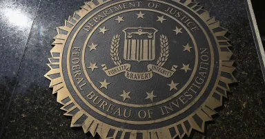 The FBI logo is seen on its Washington headquarters