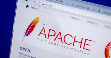 Homepage of Apache website on the display of PC