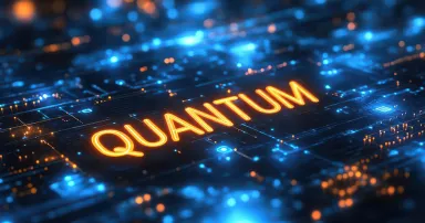 Quantum computing the future of technology illuminated on a circuit board