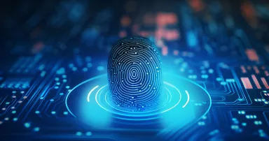 a fingerprint on a circuit board, Cloud backup and cyber security