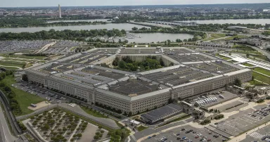 An aerial view of the Pentagon.