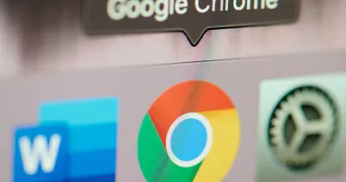Google Chrome icon on a computer screen