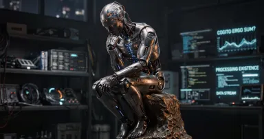 An android thinks deep thoughts.