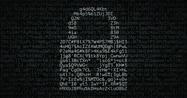 White silhouette of padlock made from different letters, numbers and special symbols. Concept of password-protected digital data and information security, computer technology