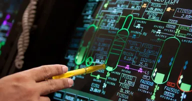 control panel in factory