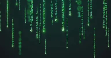 <p>Matrix background. Binary code texture. Falling green numbers. Data visualization concept. Futuristic digital backdrop. One and zero digits. Computer screen template. Vector illustration.</p>
