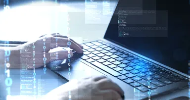 Cyber security firewall interface protection concept.Personal data security and banking. Protecting herself from cyber attacks.