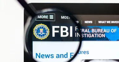 The homepage of the FBI.