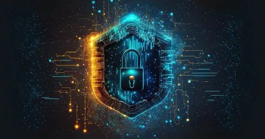 Concept of digital data protection and cyber security. Generative AI