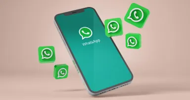 <p>Smartphone with whatsapp icons. 3d rendering</p>
