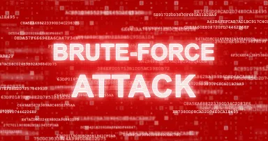 Brute-force attack - hacker password protection security red aler