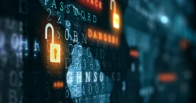 Background image with security attack digital concept