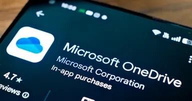 Microsoft OneDrive application on phone screen