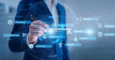 <p>Security lead point of Access Management concept. Secure identity protocols verify user permissions. Access Management tools prevent unauthorized entry into sensitive company environments.</p>
