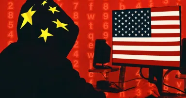 Chinese hacker attacks America. China vs USA. East versus West. Information war of two nations.