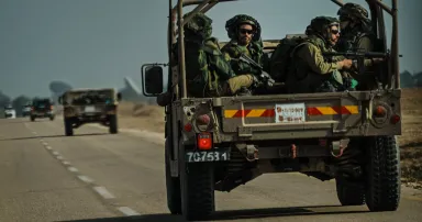 <p>Israeli soldiers ride on a transport vehicle near Re’im, Israel, Tuesday, Oct. 10, 2023. Today’s columnist, Eyal Benishti of IRONSCALES, offers a three-step approach for cybersecurity companies as they navigate their efforts in the coming days. (MARCUS YAM / LOS ANGELES TIMES via Getty Images)</p>
