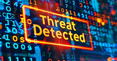 Cyber Threat Detected in Digital Code Interface, Alert System Highlighting Security Vulnerability in Cyber Environment