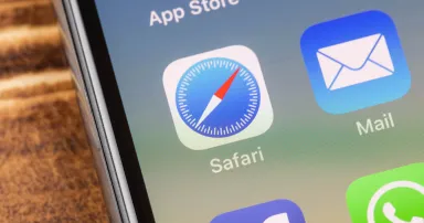 A close-up of the Safari app on an iPhone screen.