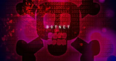 botnet computer virus red background