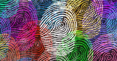 Diversity identity and privacy concept and personal private data symbol as diverse finger prints or fingerprint icons and census population in a 3D illustration style.