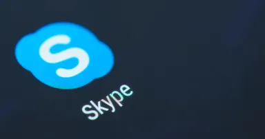 Skype application icon on smartphone screen.