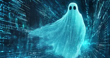 A digital ghost haunting the cybernetic abyss. Haunted Cyberneti