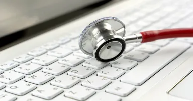 stethoscope on the keyboard, an Internet search