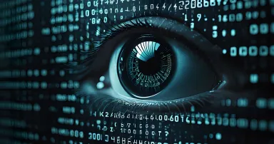 Ciber security. Binary code and cybersecurity. AI generated image, ai
