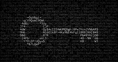 Many different letters, numbers and special symbols, and silhouette of key as symbol of password. Concept of strong password creating, password-protected data, information security