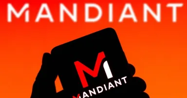 <p>In this photo illustration the Mandiant logo seen displayed on a smartphone and on the background. (Photo Illustration by Rafael Henrique/SOPA Images/LightRocket via Getty Images)</p>