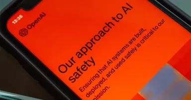 “Our approach to AI safety” article seen in an OpenAI website on an iPhone screen. OpenAI is an US artificial intelligence (AI) research laboratory