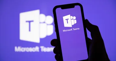 Microsoft teams logo on a smartphone
