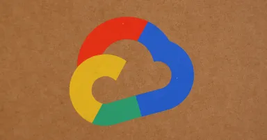 The Google Cloud logo is seen on a notebook.