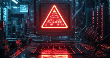 Caution alert for system vulnerabilities and cybersecurity threats.