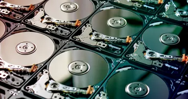 HDD Hard Drives data storage side by side with silver light color