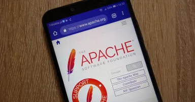 Apache HTTP Server website (www.apache.org) displayed on smartphone